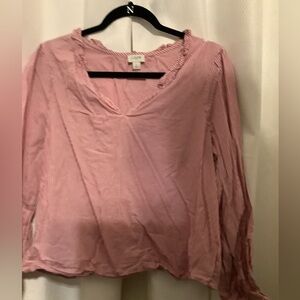 J. Crew Pink Striped Blouse